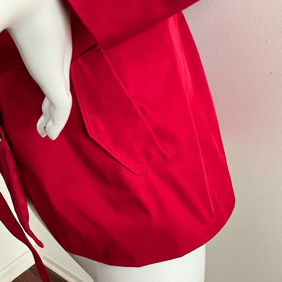 Sandro Studio Jacket Red Button Front Blazer Short Trench L - Picture 5 of 9